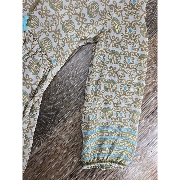 Lolita Jaca St Barth Women's Small Long Sleeve Mini Dress 100% Silk Geometric - Picture 6 of 15